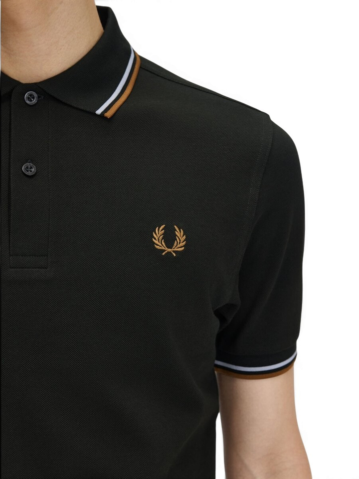Groene katoenen polo met korte mouwen Fred Perry