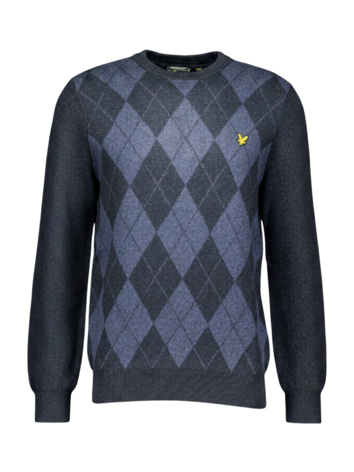 Donkerblauwe trui met ruiten Lyle & Scott