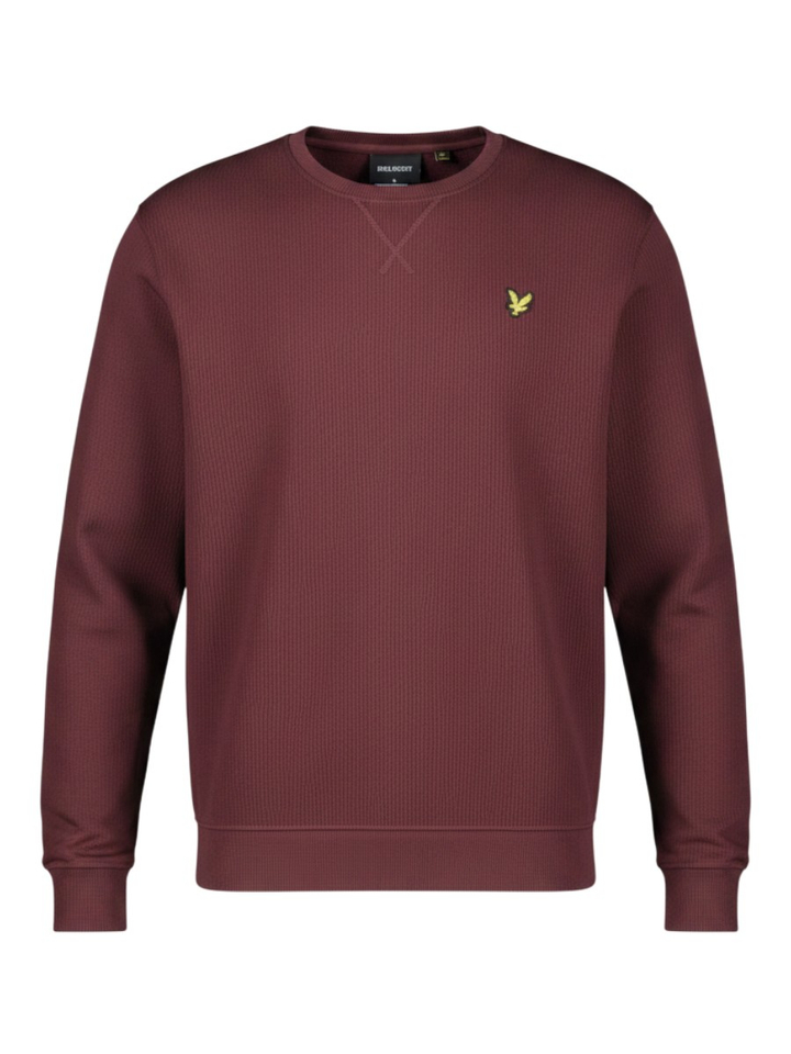 Bordeaux katoenen sweater hals Lyle&Scott