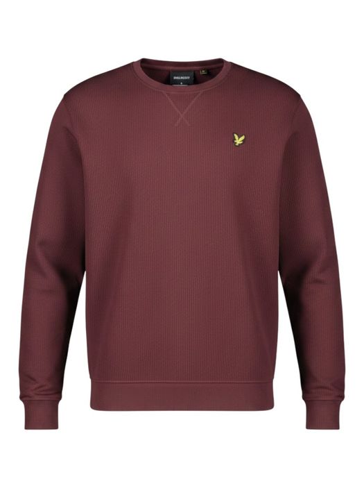 Bordeaux katoenen sweater hals Lyle&Scott