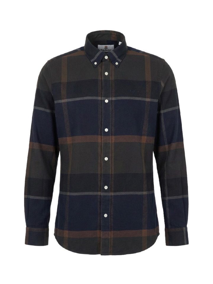 Groen flanellen hemd (regular fit) met ruiten en lange mouwen Barbour