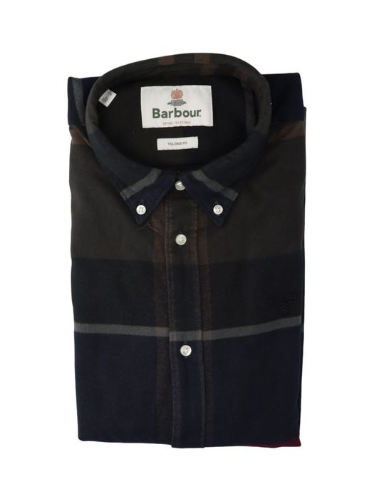 Groen flanellen hemd (regular fit) met ruiten en lange mouwen Barbour