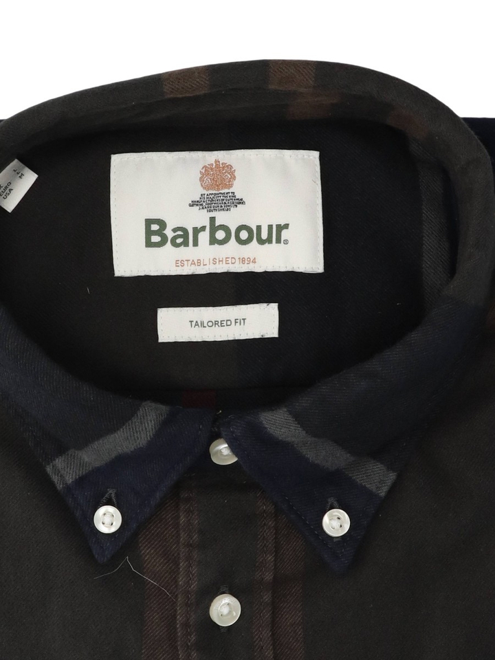 Groen flanellen hemd (regular fit) met ruiten en lange mouwen Barbour