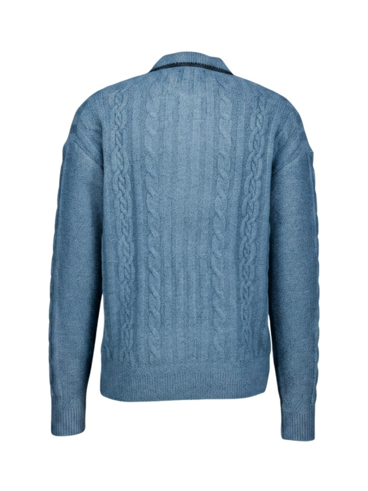 Blauwe gebreide trui met polokraag Scotch&Soda