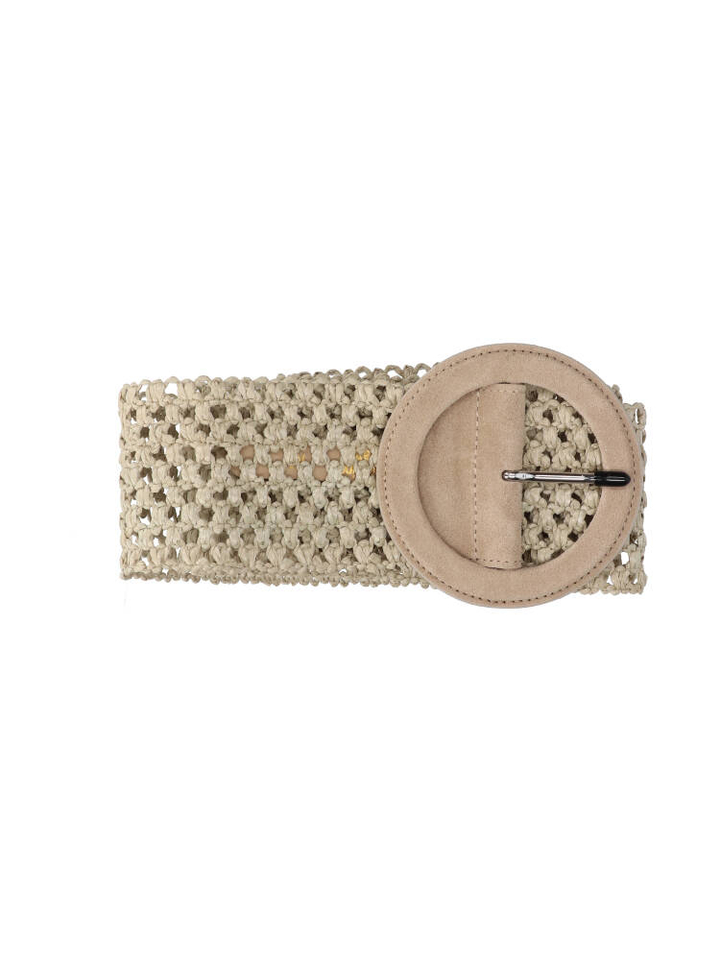Beige raffia riem Xandres 