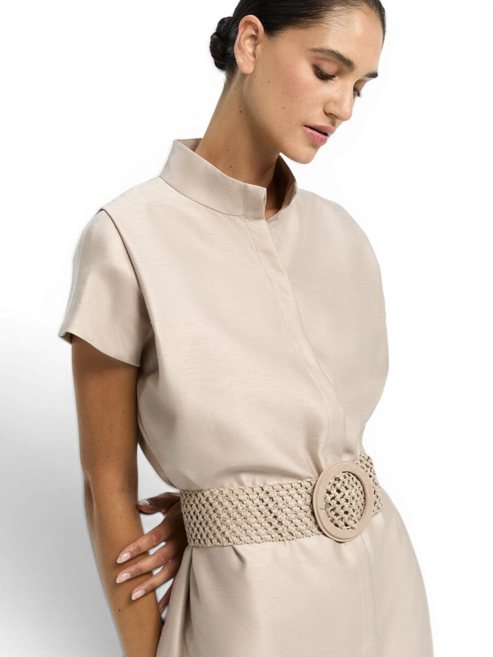 Beige raffia riem Xandres 