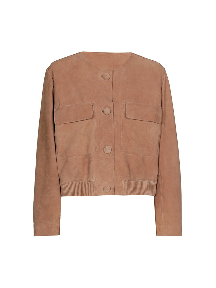 Bruin suède korte blazer Leen Xandres 