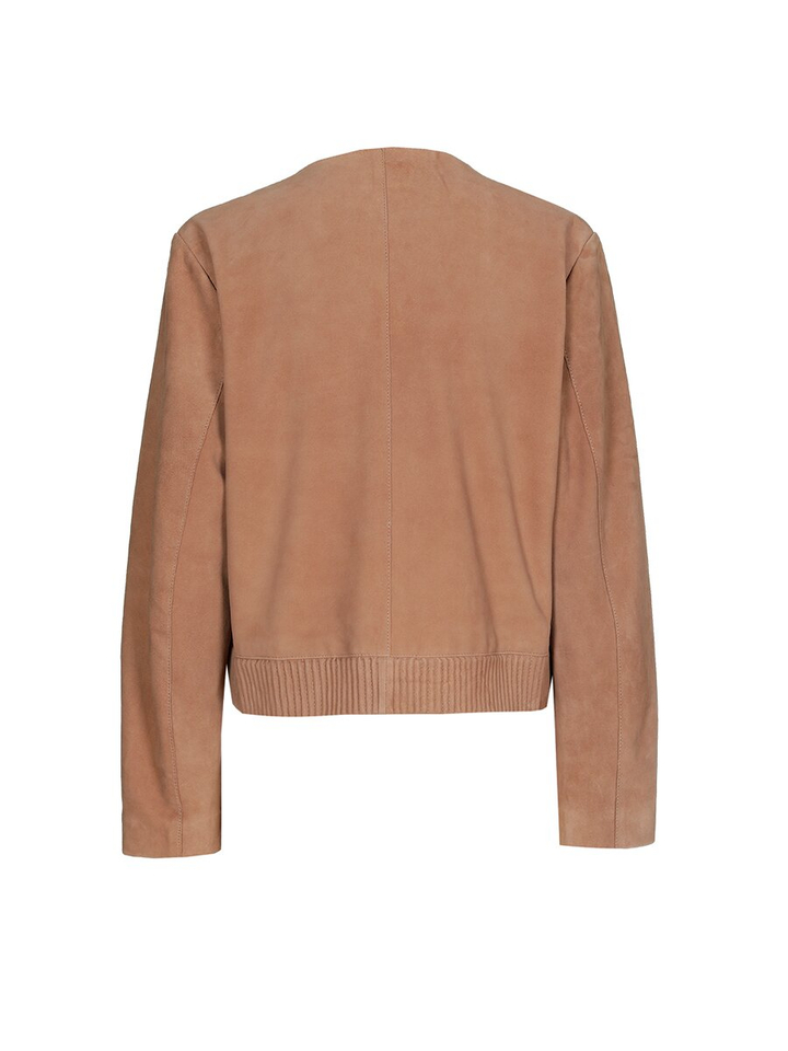 Bruin suède korte blazer Leen Xandres 