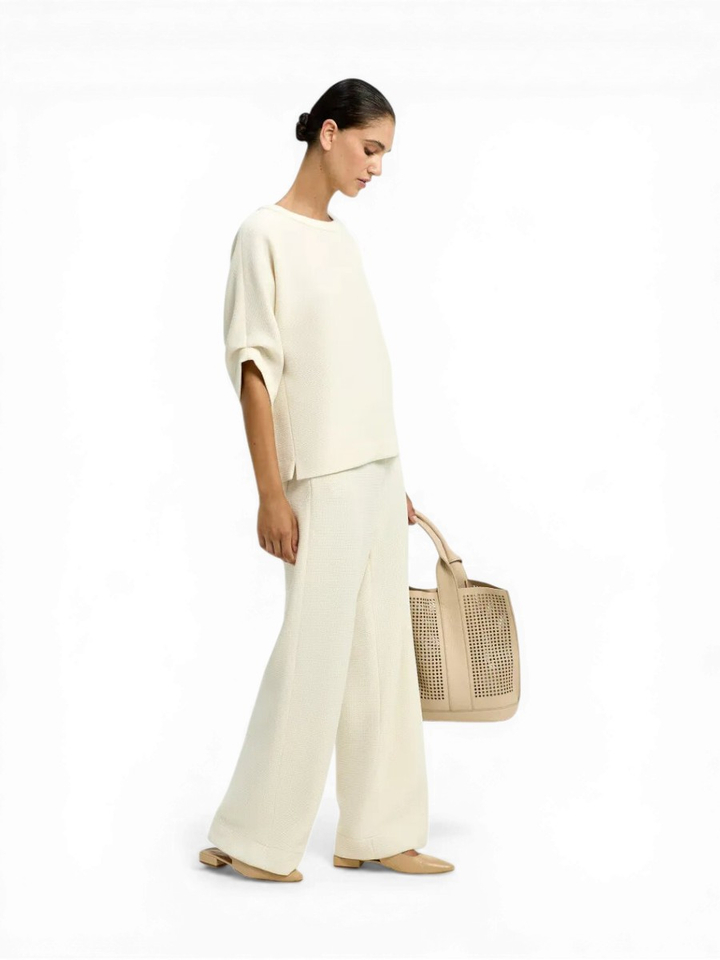 Witte broek met subtiele structuur Phocas Xandres
