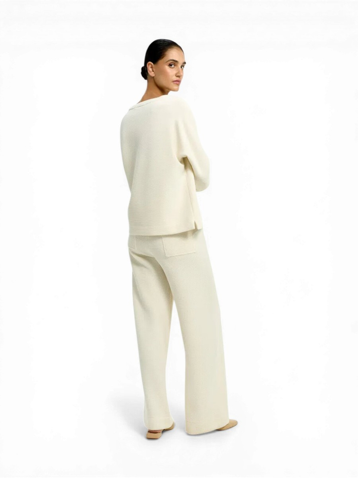 Witte broek met subtiele structuur Phocas Xandres