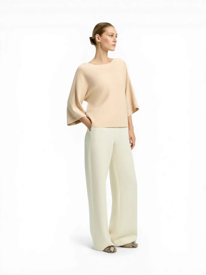 Witte broek met subtiele structuur Phocas Xandres