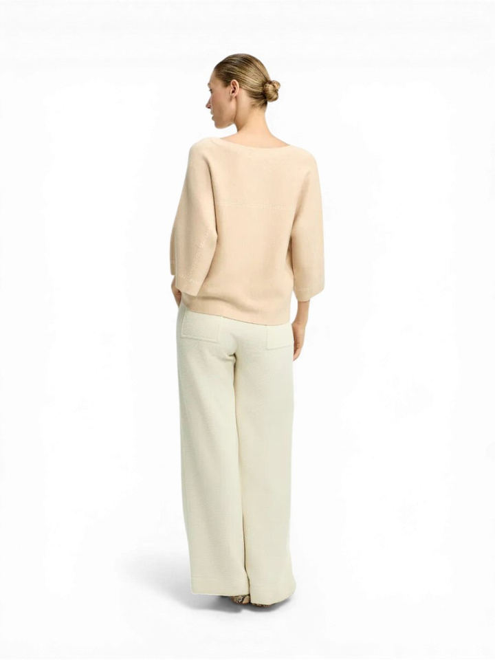 Witte broek met subtiele structuur Phocas Xandres