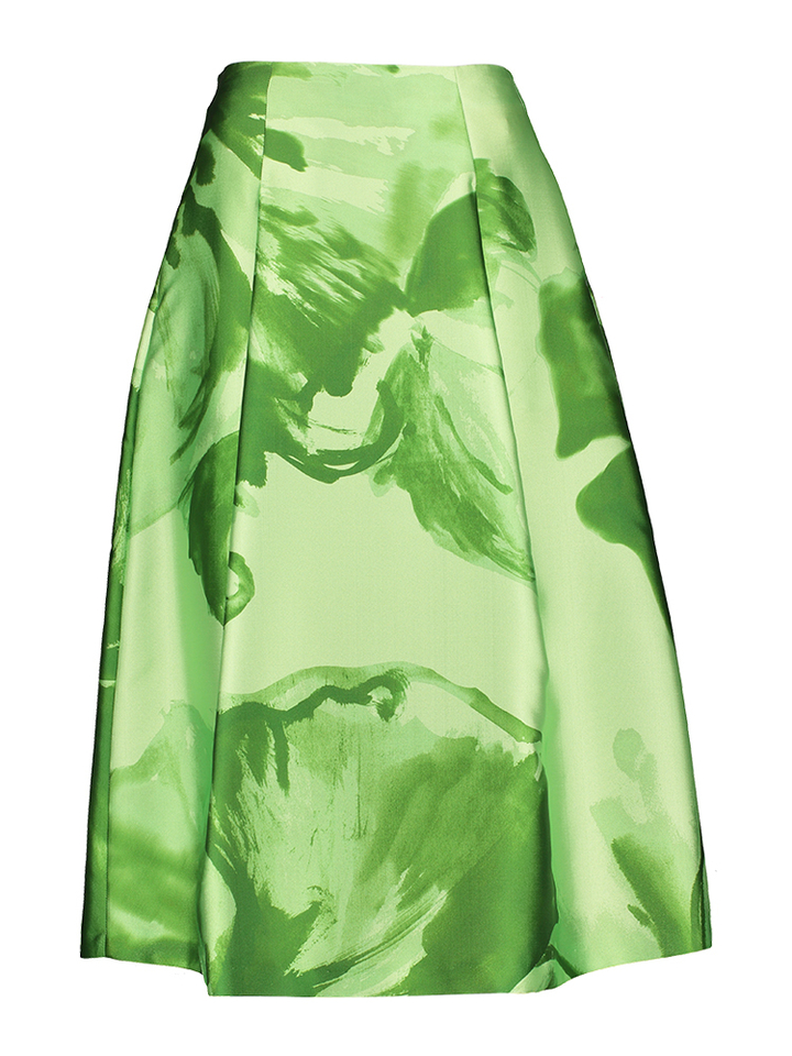 Groene wijde rok met print Rayma Xandres 