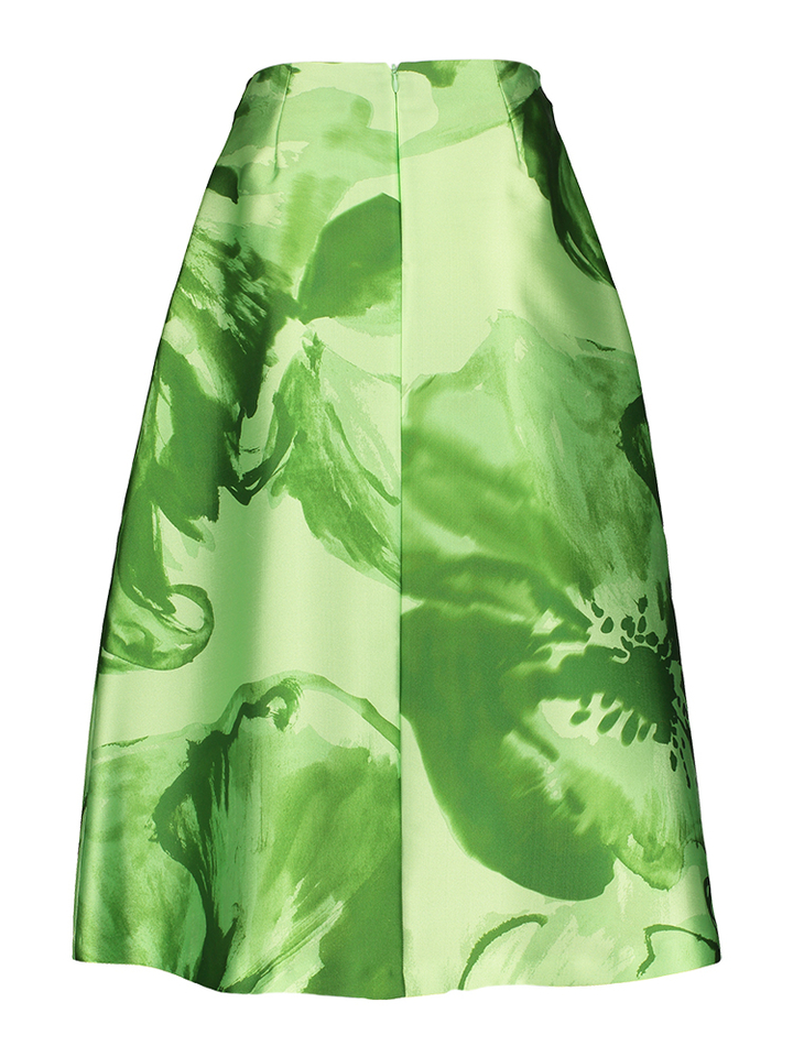 Groene wijde rok met print Rayma Xandres 