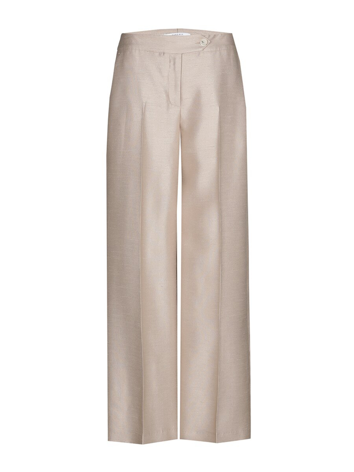 Beige geklede broek met zijden look Peyvin Xandres 