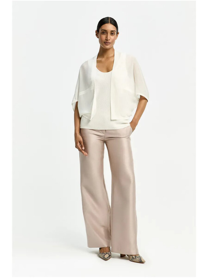 Beige geklede broek met zijden look Peyvin Xandres 