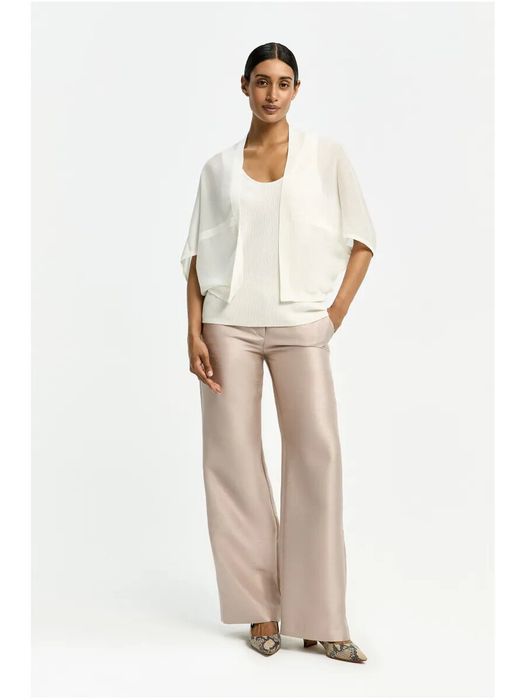 Beige geklede broek met zijden look Peyvin Xandres