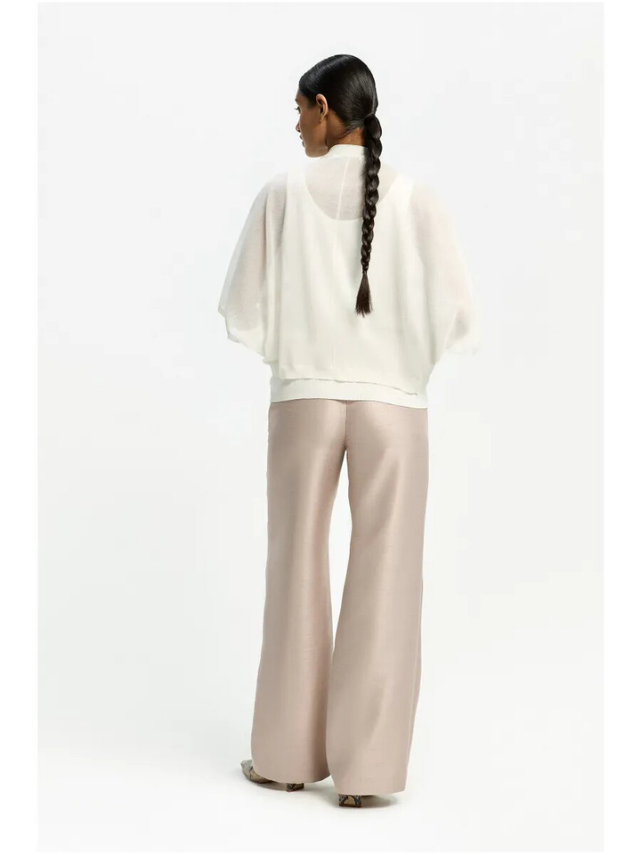 Beige geklede broek met zijden look Peyvin Xandres 