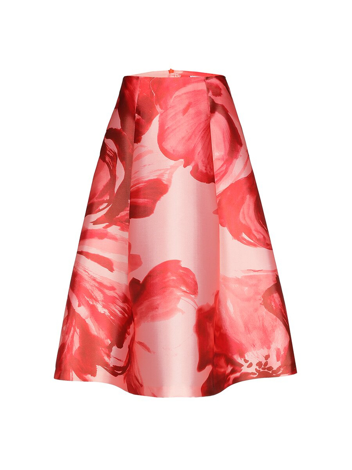 Oranje lange rok met print Rayma Xandres 