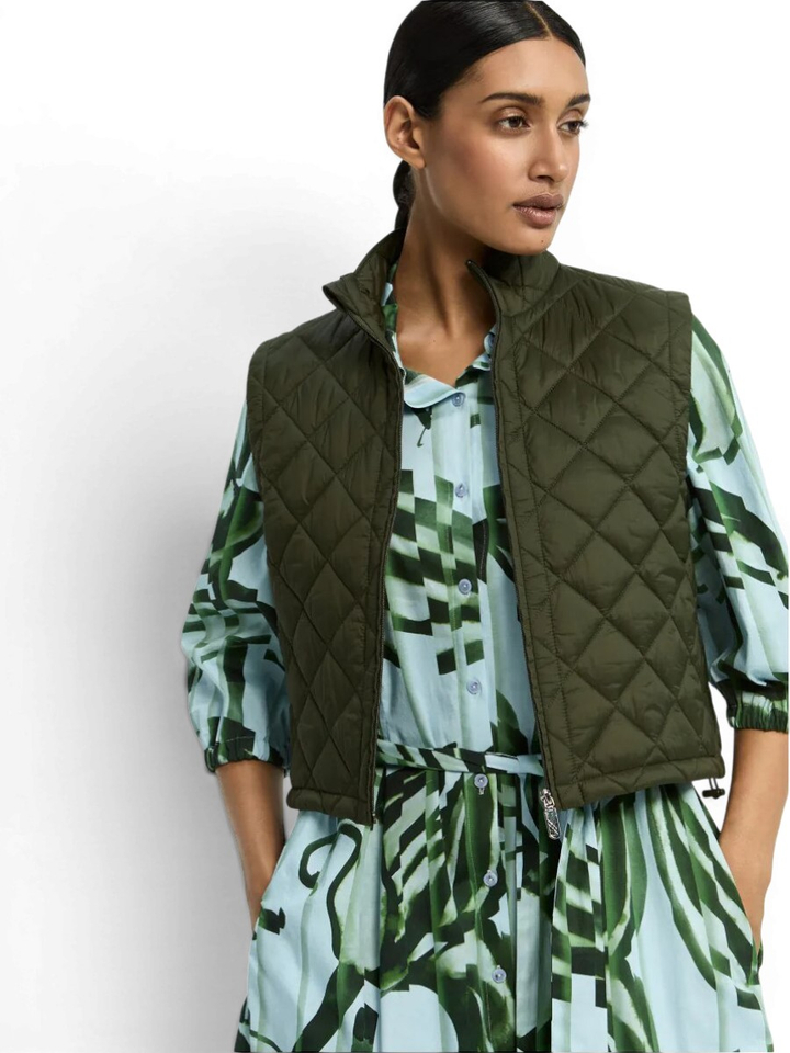 Blauw kleed met groene print Keylie Xandres