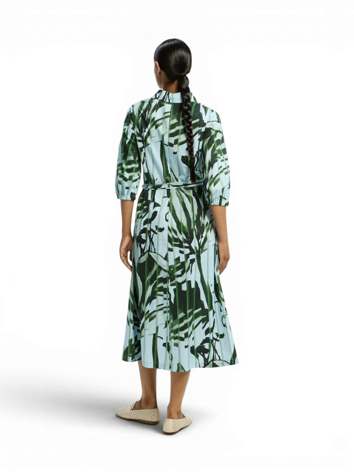 Blauw kleed met groene print Keylie Xandres