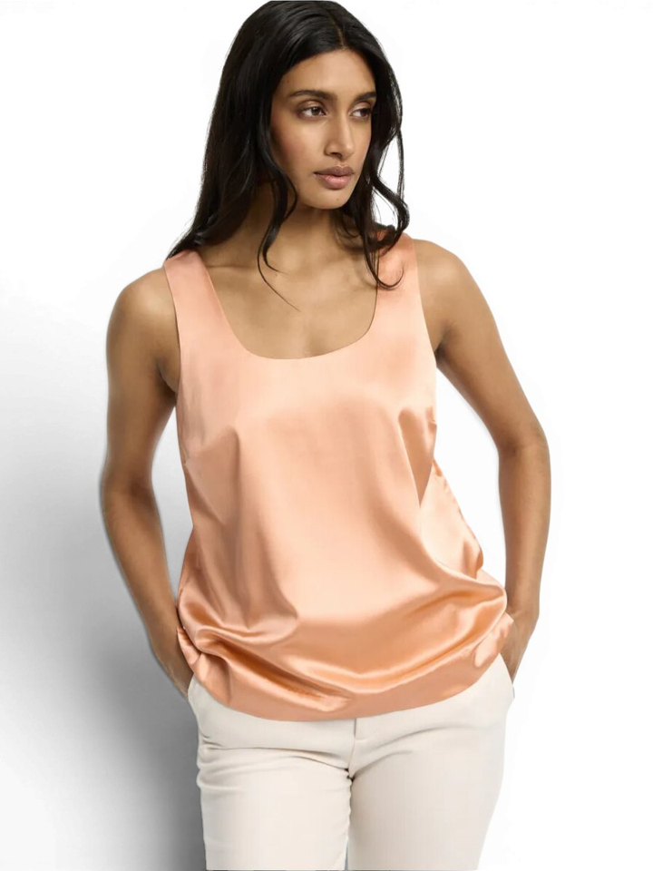 Oranje glanzende top Tail Xandres
