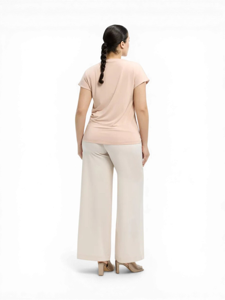 Beige elegante broek met wijde pijpen Phia Xandres