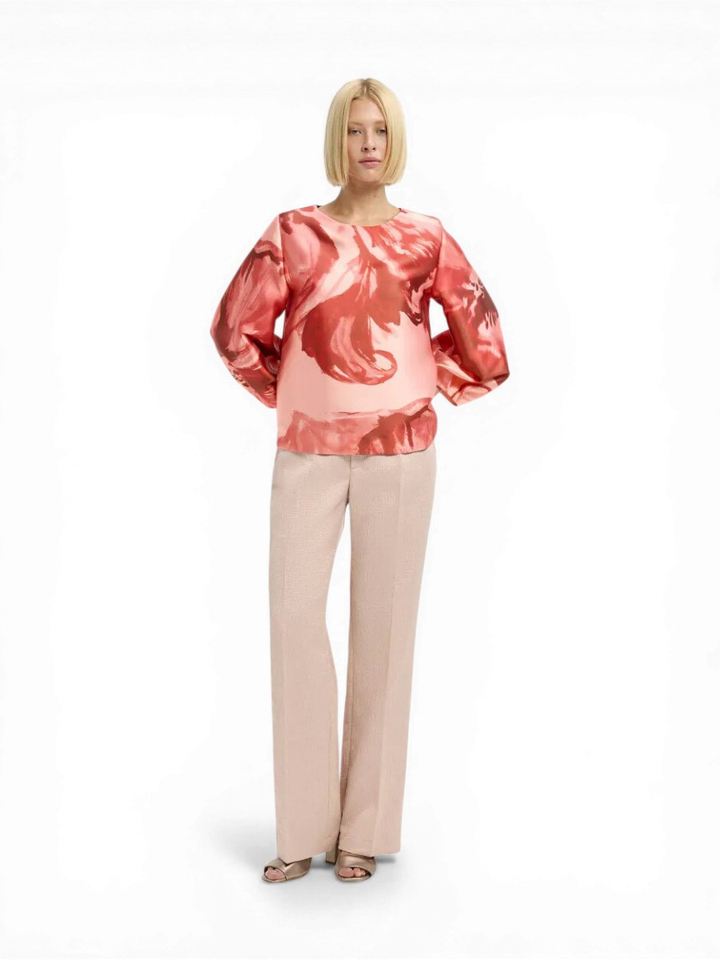 Roze geklede broek met structuur Panchita Xandres