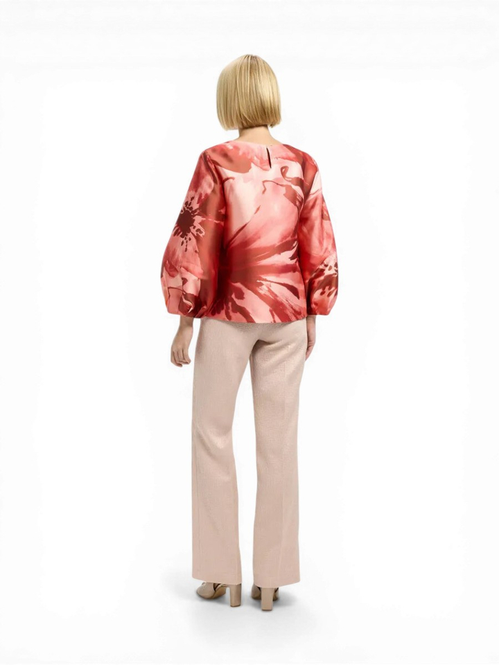 Roze geklede broek met structuur Panchita Xandres