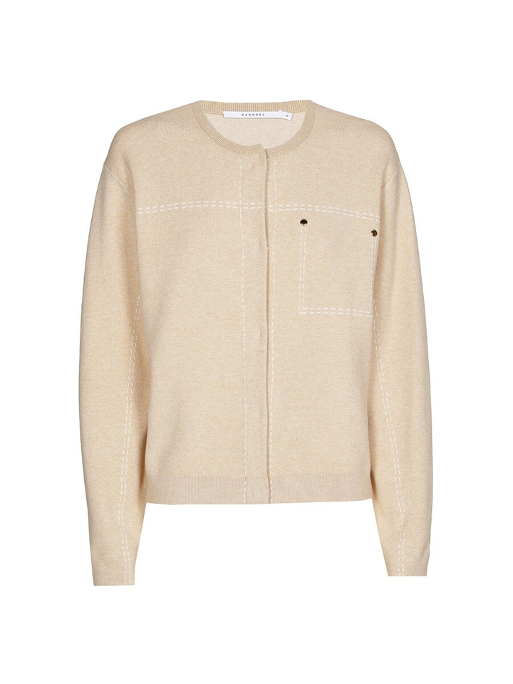 Beige cardigan met ingebreide stikdetails Alania Xandres