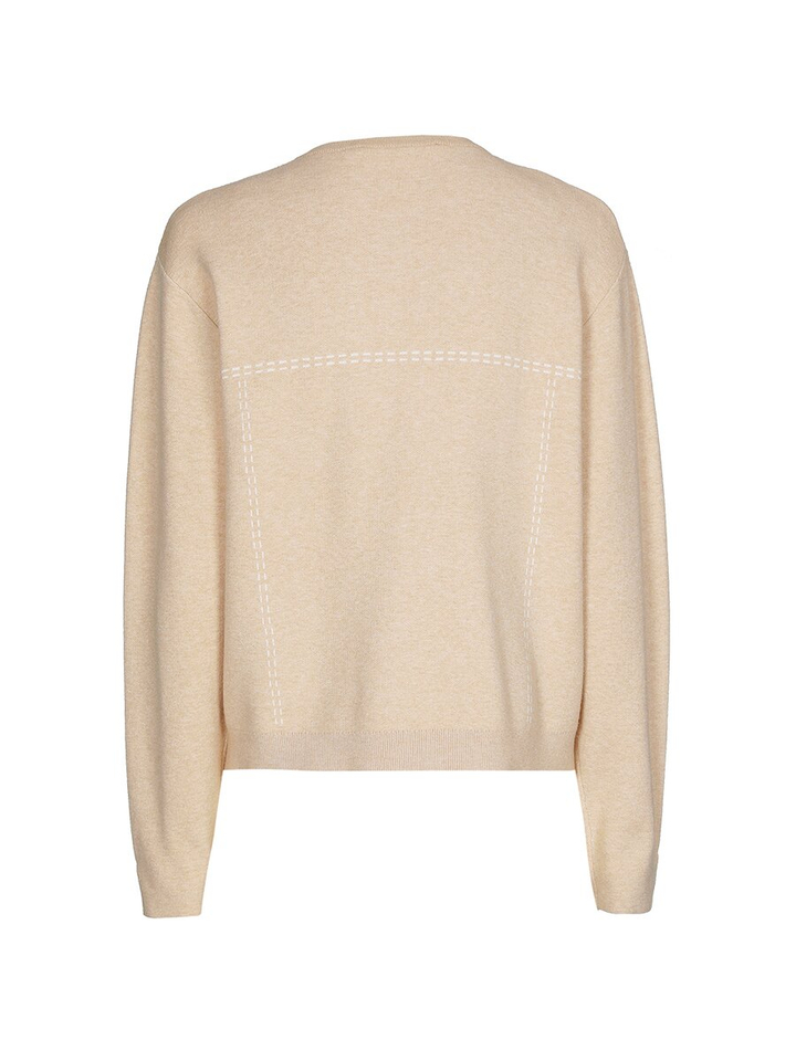 Beige cardigan met ingebreide stikdetails Alania Xandres