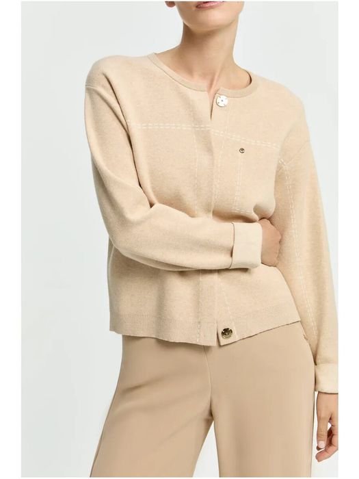 Beige cardigan met ingebreide stikdetails Alania Xandres