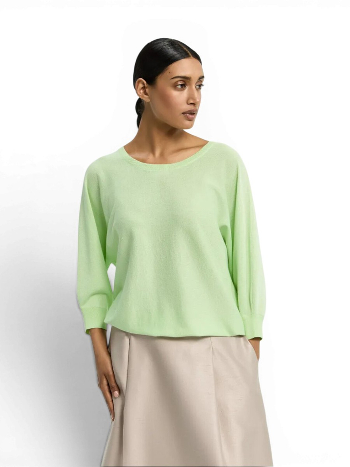 Groene soepelvallende glitter trui Gerrett Xandres