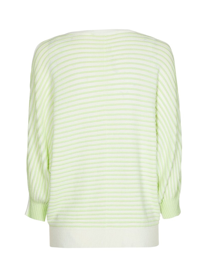 Groene gestreepte trui met pofmouw Gaboni Xandres
