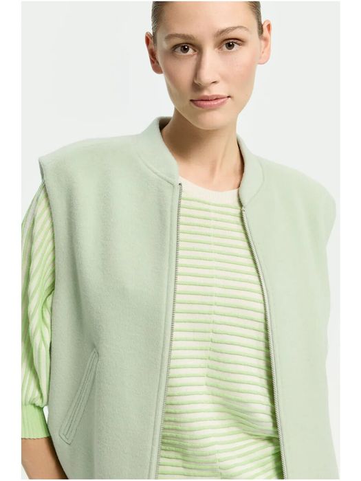 Groene gestreepte trui met pofmouw Gaboni Xandres