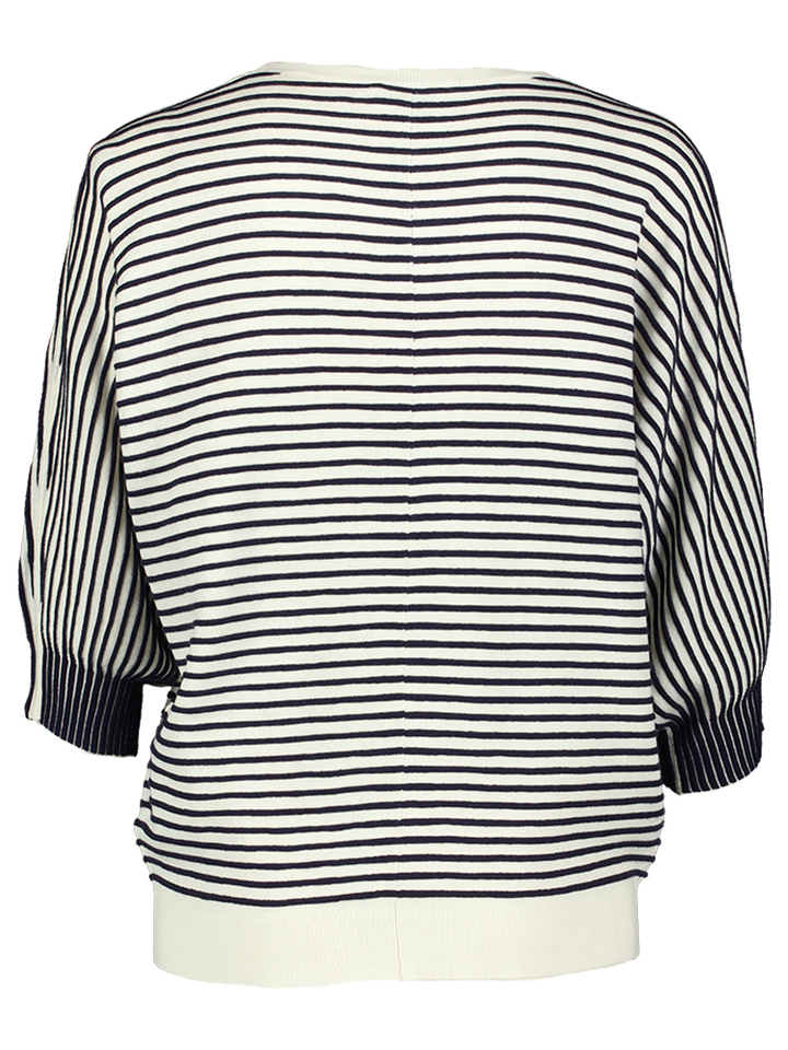 Blauwe gestreepte pull met pofmouw Gaboni Xandres 
