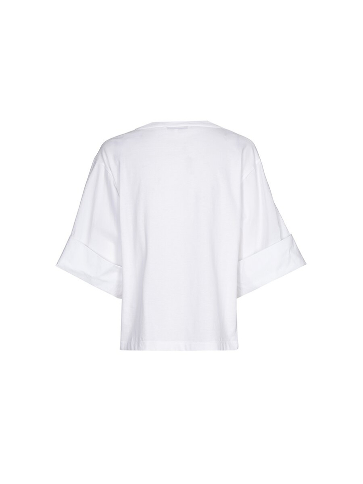Witte t-shirt met detail aan de  mouwen Francine Xandres