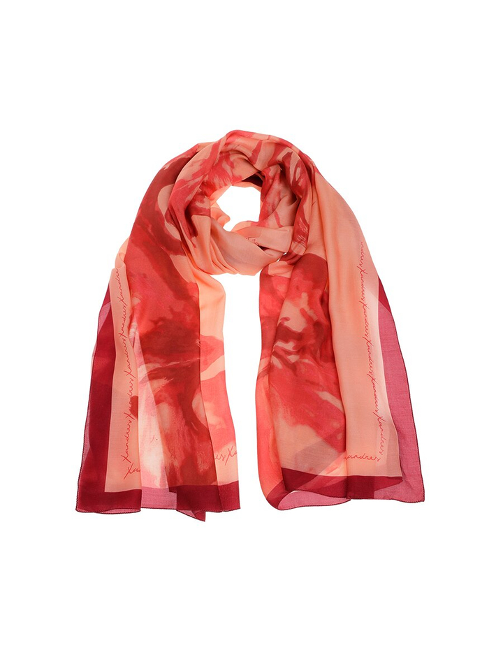 Rode sjaal met bloemenpint Orchid Xandres