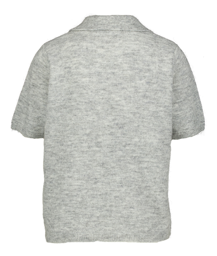Grijze gebreide polo trui Selected
