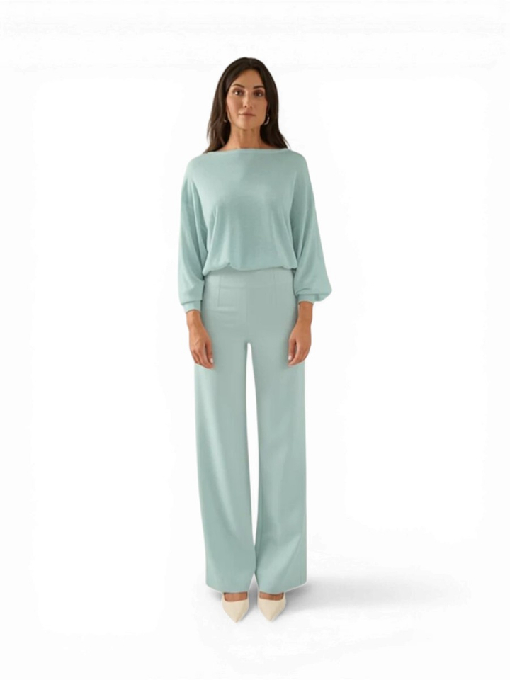Groene wijde geklede broek Amber Oscar 