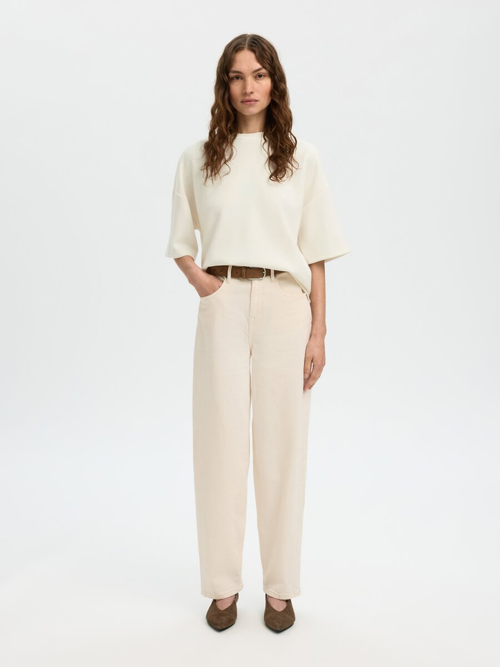 Witte oversized t-shirt Slwoversized Selected Femme