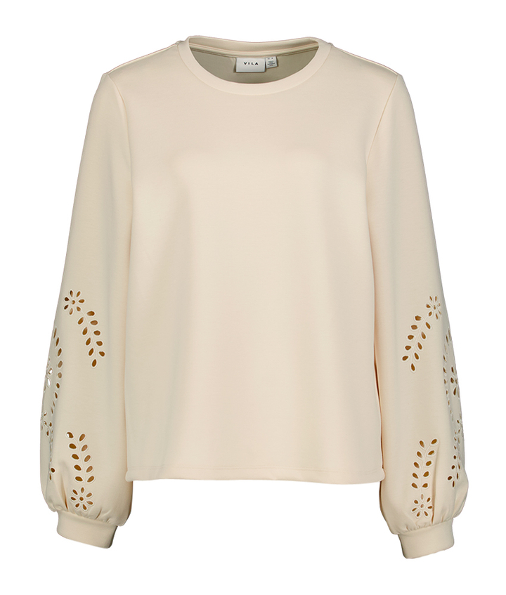 Ecru sweater detail aan de mouw Visandy Vila