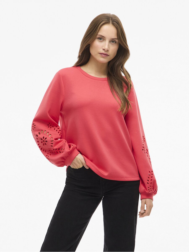 Rode sweater detail aan de mouw Visandy Vila