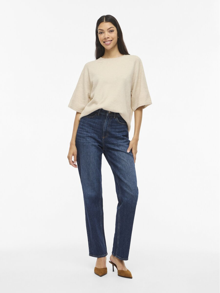 Beige trui korte mouw Viliga Vila 