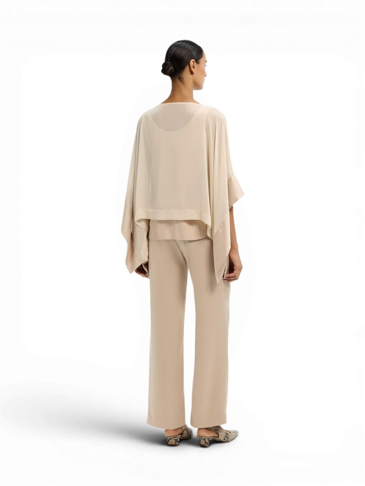 Beige geklede broek Phocas plat Xandres