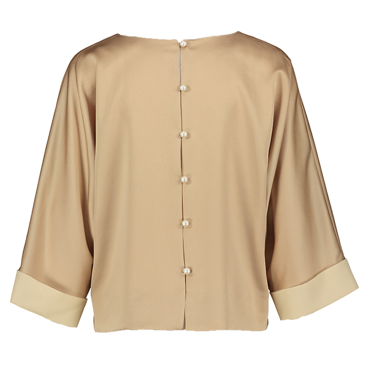 Beige geklede bloes Xandres