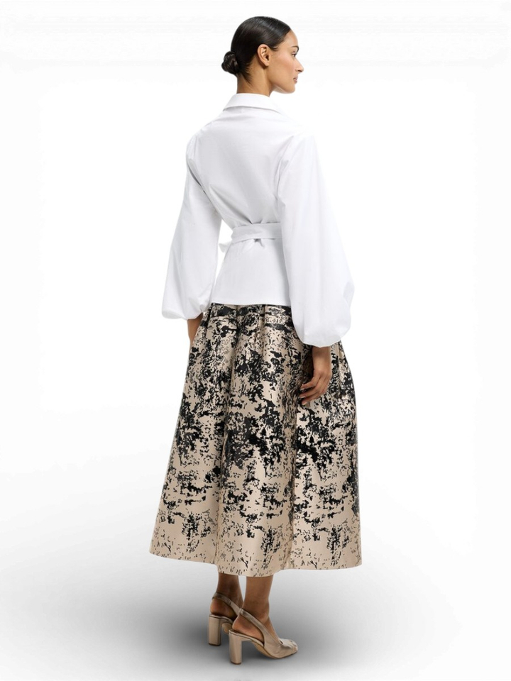 Beige rok met zwarte print Renoir Xandres