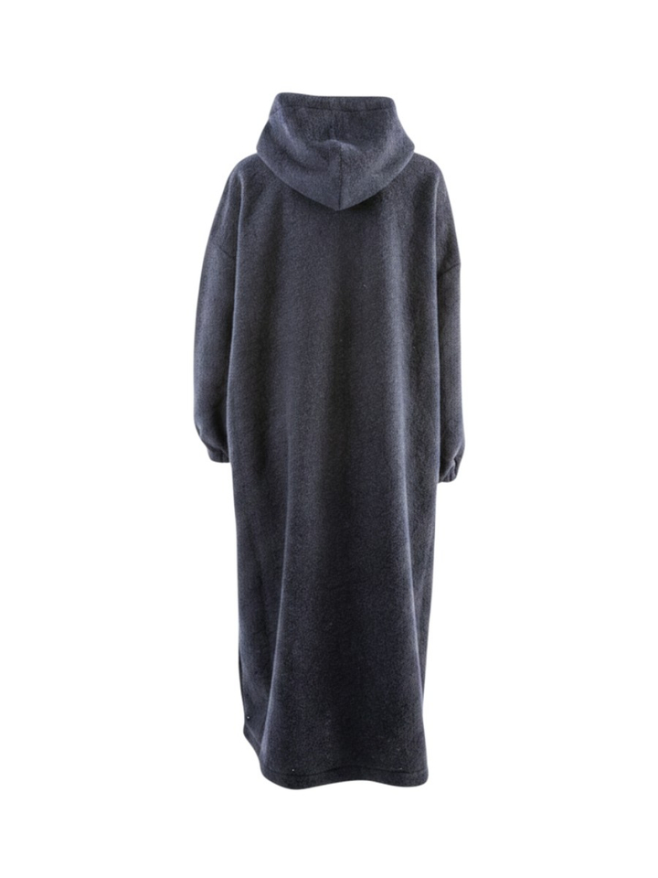 Donkerblauwe lange oversized wollen mantel Option Ame