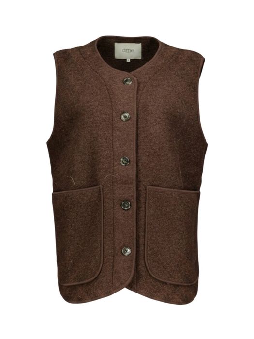 Bruine wollen bodywarmer Madison Ame
