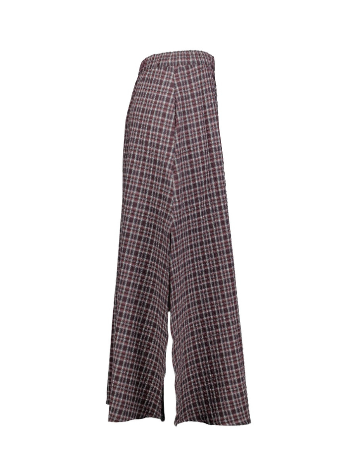 Bordeaux lange rok met zakken in ruit motief Olive Ame